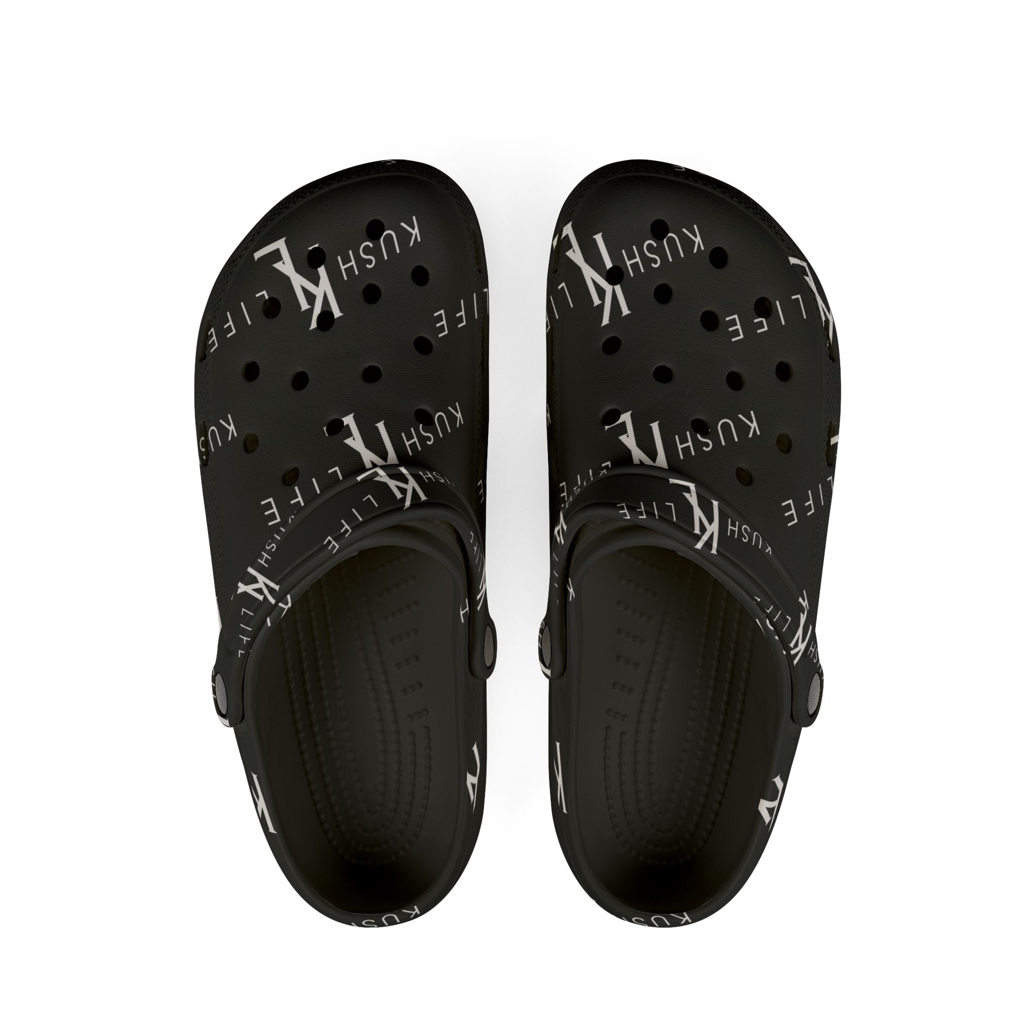 Kush KL Life Classic Logo Pattern -  Stylish EVA Foam Rubber Shoes - Trendy Comfort Footwear, Casual Summer Clogs, Everyday Slip-Ons, Gift for Her