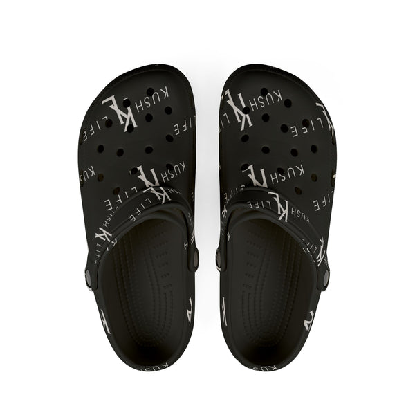 Kush KL Life Classic Logo Pattern -  Stylish EVA Foam Rubber Shoes - Trendy Comfort Footwear, Casual Summer Clogs, Everyday Slip-Ons, Gift for Her