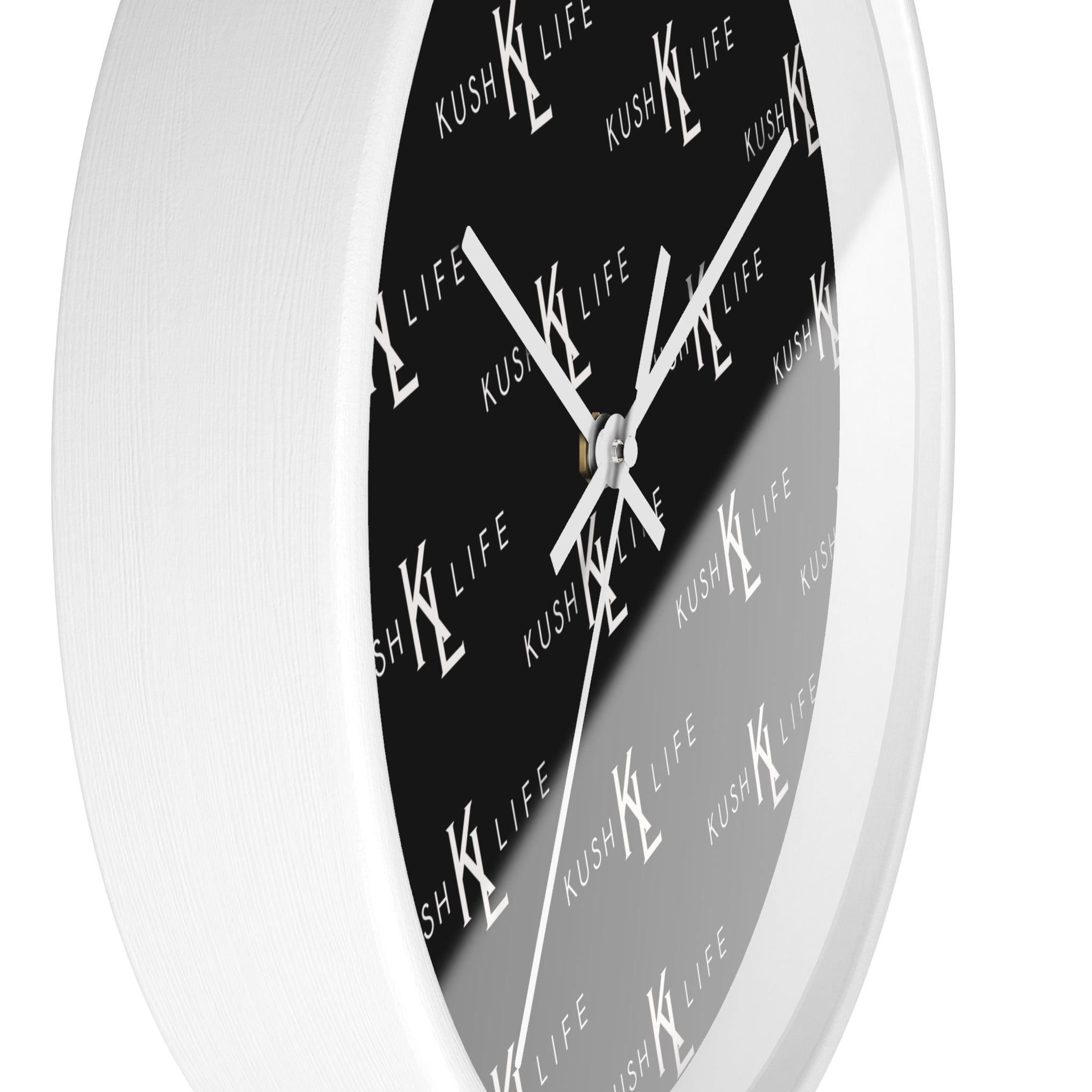Kush KL  Life Classic logo - Wall Clock - Modern Black and White Decor, Gift for Cannabis Lovers, Stylish Home Accent