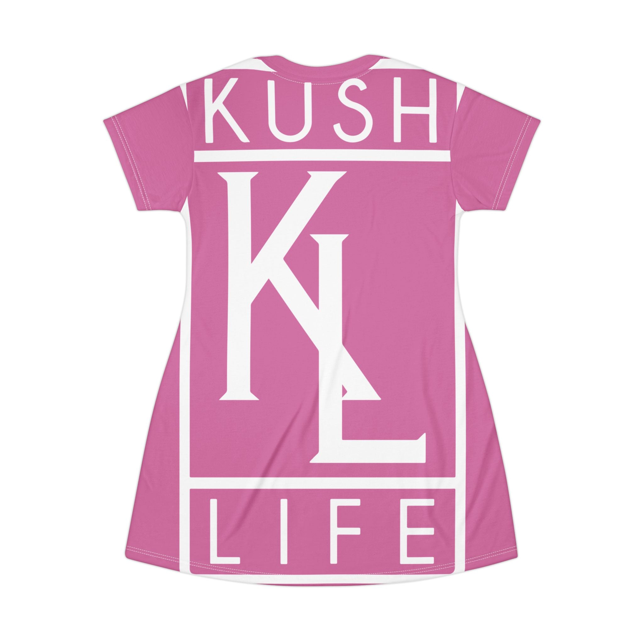 Kushlife OG Logo - Rose' Graphic T-Shirt Dress, Casual Summer Dress, Streetwear Fashion, Trendy Outfit, Music Festival Style, Gifts for Her