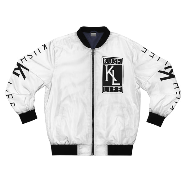 Kushlife OG Logo - Snow Bomber Jacket, Stylish Outerwear, Streetwear Fashion, Cool Gift for Him, Casual Layering Piece, Trendy Men’s Fashion