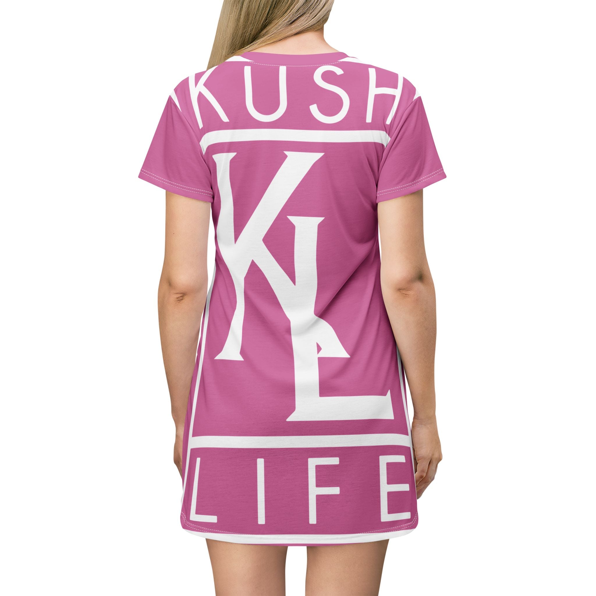 Kushlife OG Logo - Rose' Graphic T-Shirt Dress, Casual Summer Dress, Streetwear Fashion, Trendy Outfit, Music Festival Style, Gifts for Her