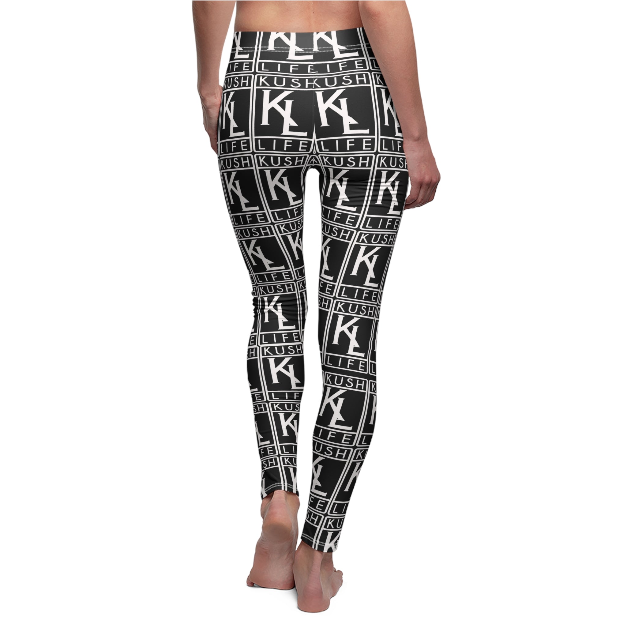 Kushlife "OG x OG" Logo Monogram Women's Cut & Sew Casual Leggings (AOP)