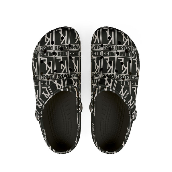Kushlife OG Logo Monogram - Stylish EVA Foam Rubber Shoes - Trendy Comfort Footwear, Casual Summer Clogs, Everyday Slip-Ons, Gift for Her