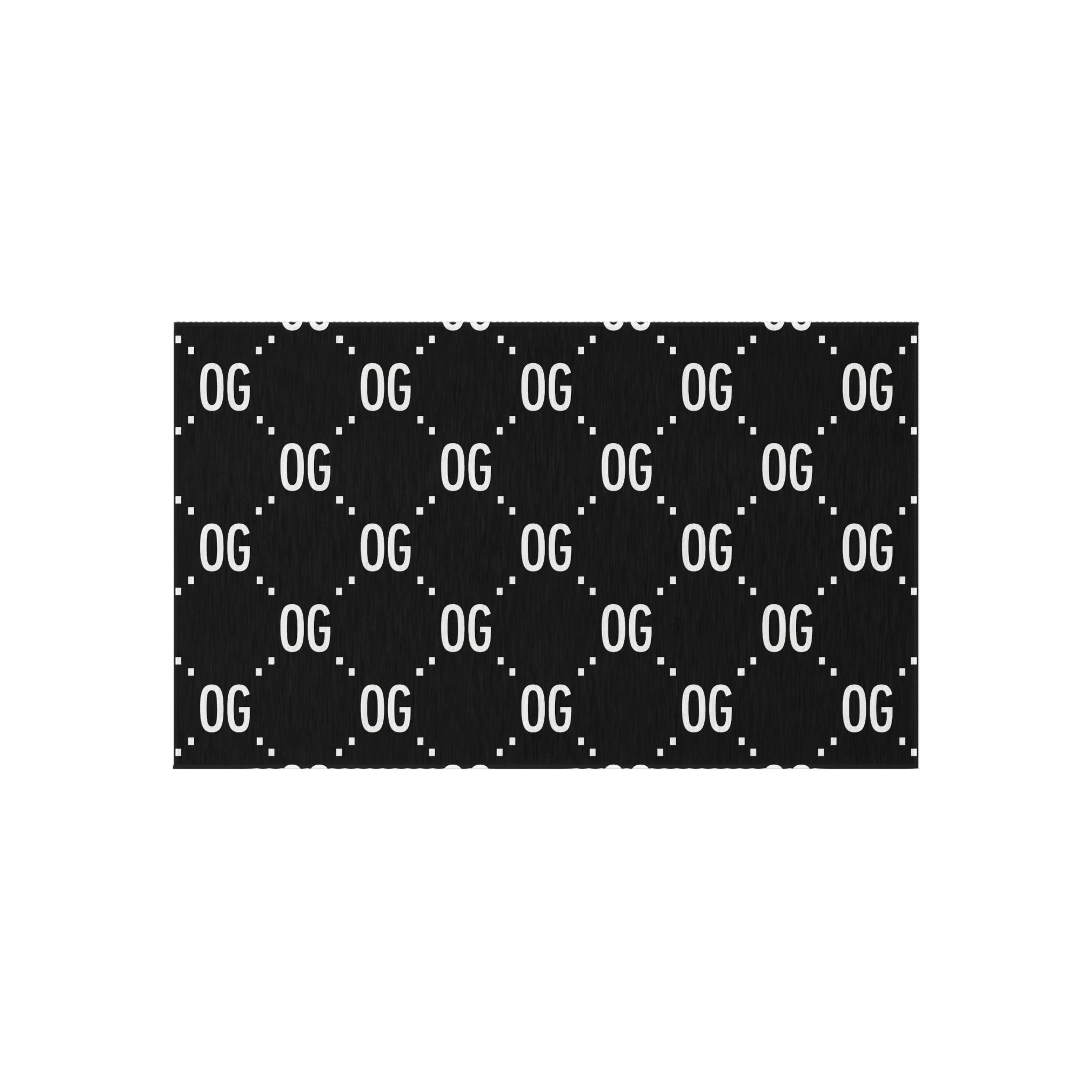 Kushlife "OG x OG" Logo Pattern - Stylish Outdoor Rug, Patio Decor, Modern Area Rug, Indoor/Outdoor Carpet, Boho Chic Rug