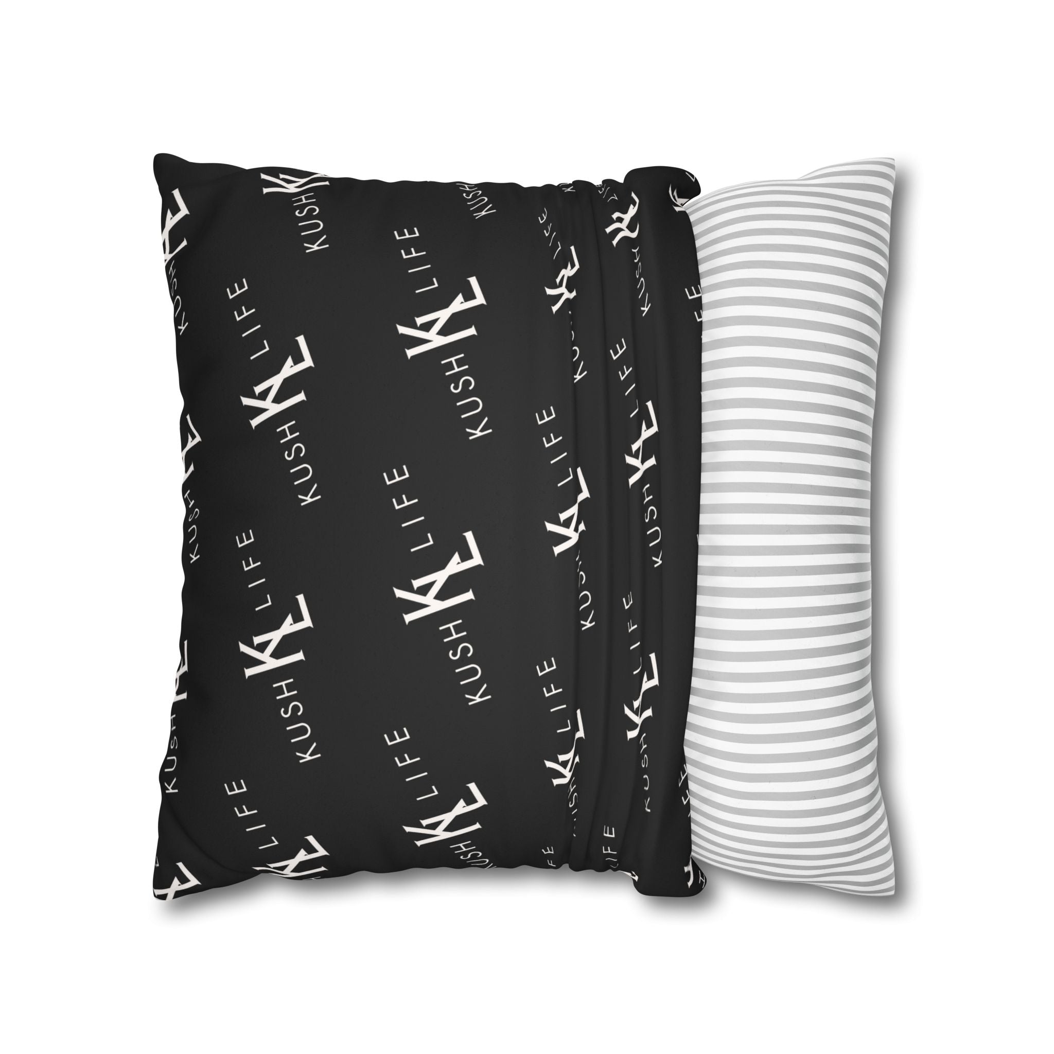 Kush KL Life Classic Logo Pattern - Faux Suede Square Pillowcase with OG Print, Home Decor Cushion Cover, Modern Accent Pillow, Gift for Friends, Cozy Living Room [...]