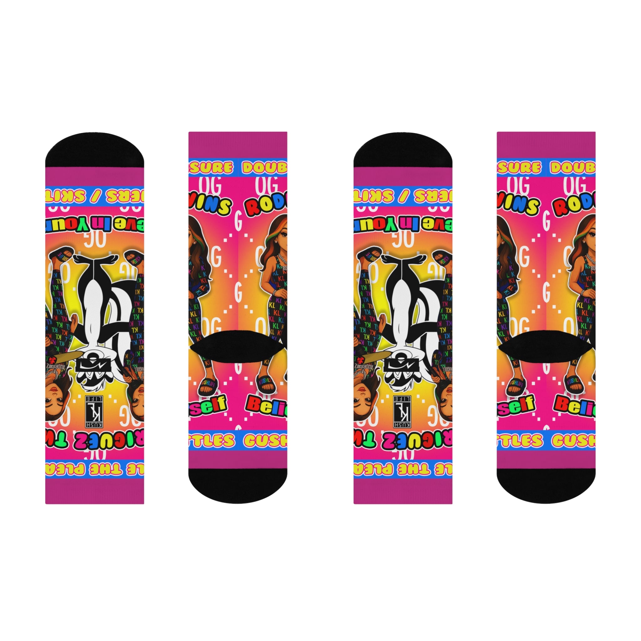 Kushlife x Rodriguez Twins - Colorful Personalized Crew Socks