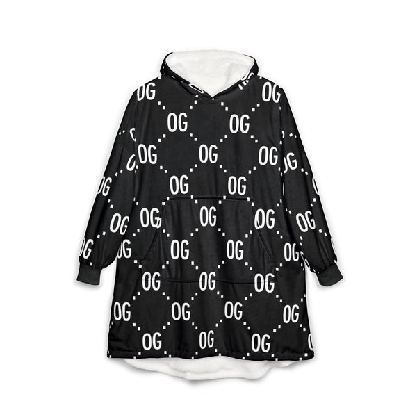 Kush Life "OG" Logo Monogram - Cozy Unisex Hooded Blanket | Relaxation, Travel Comfort, Gift for Friends, Movie Nights, Festival Apparel