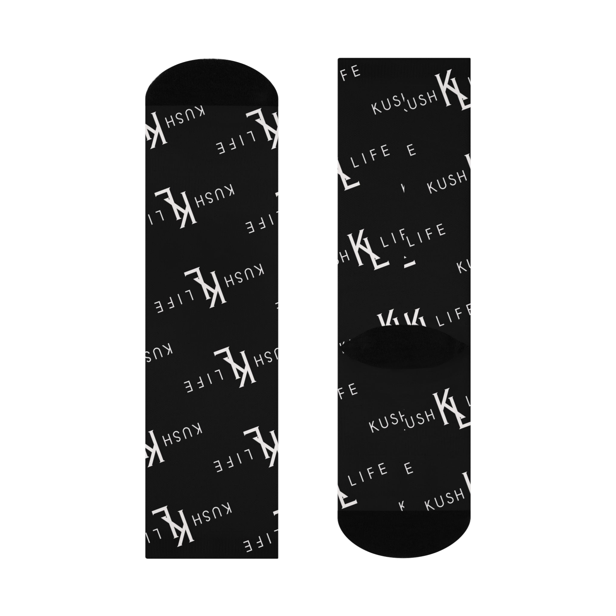 Kush KL Life Classic Logo Pattern -  Cushioned Crew Socks