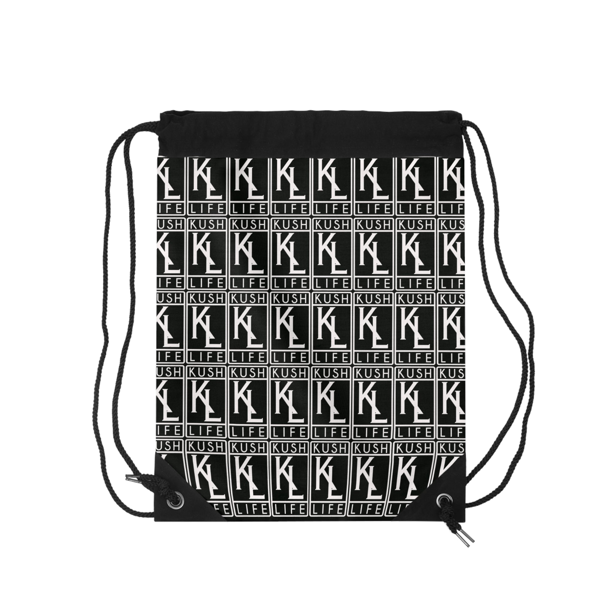 Kushlife OG Logo Monogram - Stylish Drawstring Bag for Everyday Use, Trendy Gym Sack, Fashionable Backpack, Perfect for School, Travel or Gifts