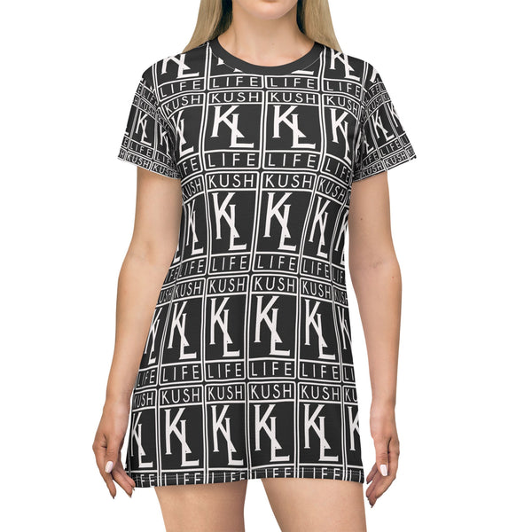Kush Life OG Logo Monogram - Graphic T-Shirt Dress, Casual Summer Dress, Streetwear Fashion, Trendy Outfit, Music Festival Style, Gifts for Her